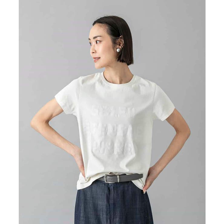 ホワイト | クラックプリントロゴTシャツ | MICHEL KLEIN