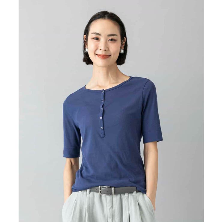 [アンサンブル対応]リングドットヘンリーネックTシャツ | MICHEL KLEIN | 詳細画像2 