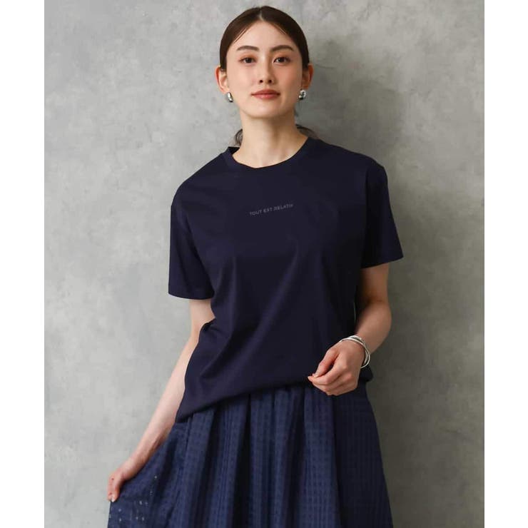 ネイビー | ミニマルロゴTシャツ | MICHEL KLEIN