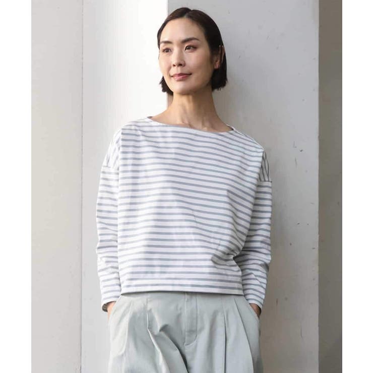グリーン | タックデザイン バスクボーダーTシャツ | MICHEL KLEIN