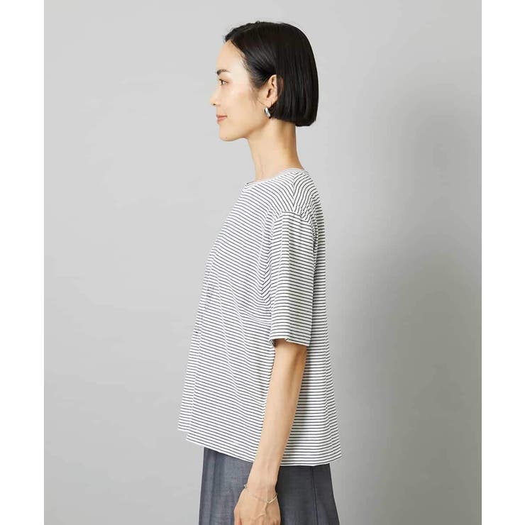 透明箔プリントボーダーTシャツ | MICHEL KLEIN | 詳細画像20 