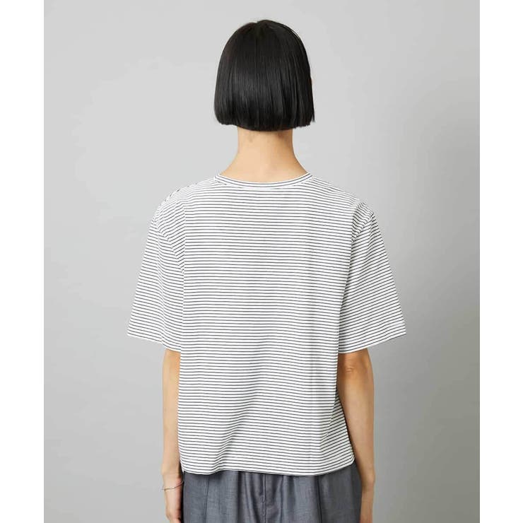 透明箔プリントボーダーTシャツ | MICHEL KLEIN | 詳細画像21 