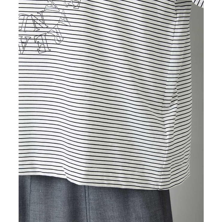 透明箔プリントボーダーTシャツ | MICHEL KLEIN | 詳細画像24 