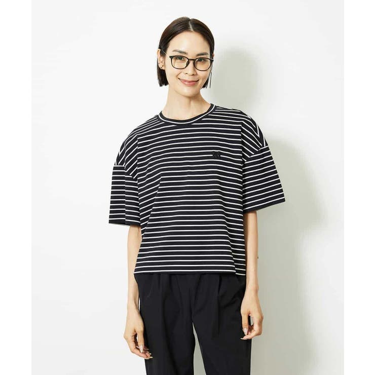 イニシャル刺繍Ｔシャツ(ボーダー柄） | MICHEL KLEIN | 詳細画像2 