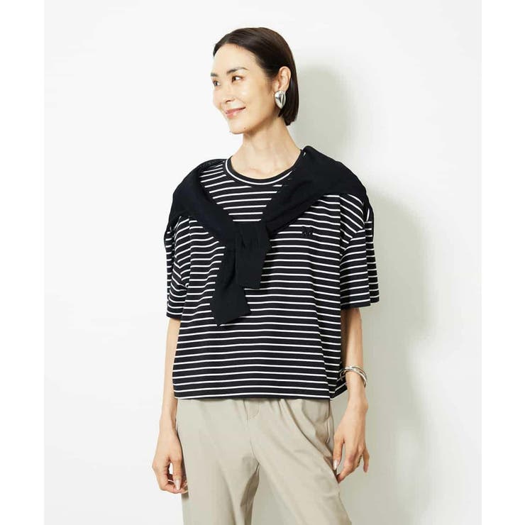 イニシャル刺繍Ｔシャツ(ボーダー柄） | MICHEL KLEIN | 詳細画像7 