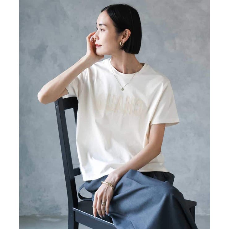 アイボリー | フロッキーロゴTシャツ | MICHEL KLEIN