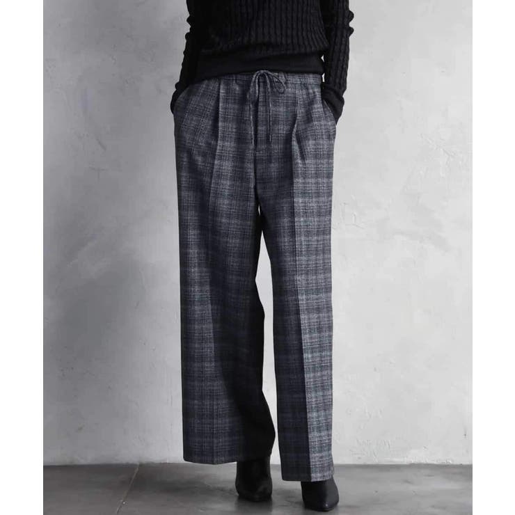 2WAYストレッチチェックワイドパンツ | MICHEL KLEIN | 詳細画像1 
