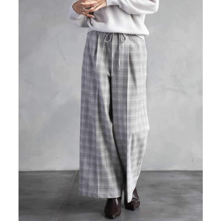 2WAYストレッチチェックワイドパンツ | MICHEL KLEIN | 詳細画像12 