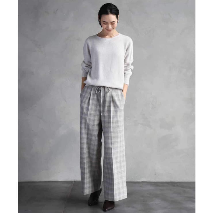 2WAYストレッチチェックワイドパンツ | MICHEL KLEIN | 詳細画像14 