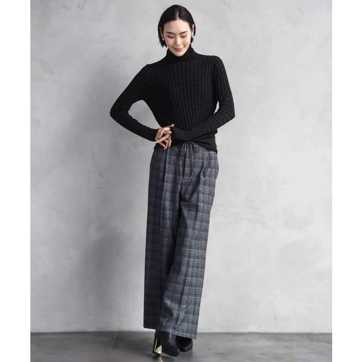 2WAYストレッチチェックワイドパンツ | MICHEL KLEIN | 詳細画像4 