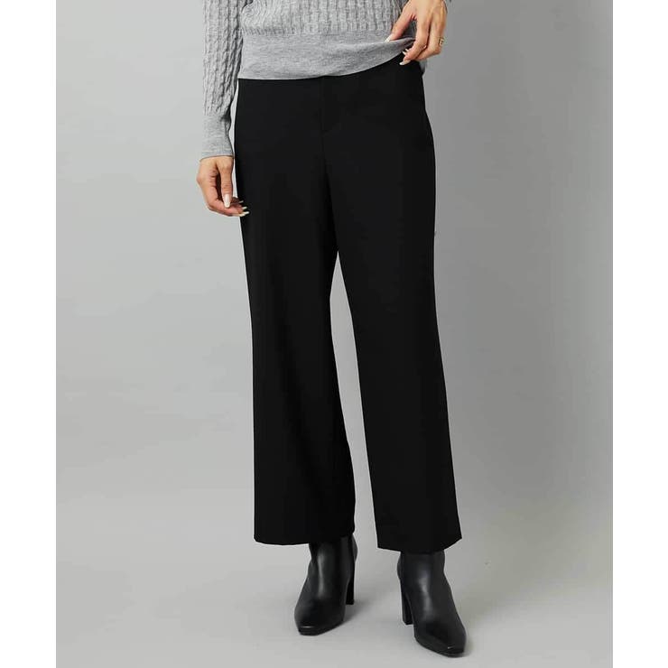 ブラック | [定番人気]ストレッチ裏起毛ワイドパンツ | MICHEL KLEIN