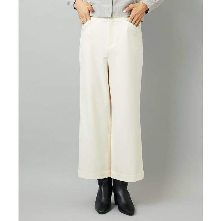 アイボリー | ［定番人気/新色追加］裏起毛ワイドクロップドパンツ(機能素材) | MICHEL KLEIN