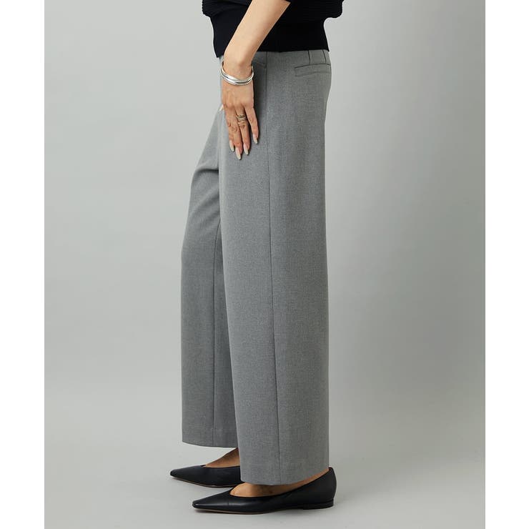 グレー | ［定番人気/新色追加］裏起毛ワイドクロップドパンツ(機能素材) | MICHEL KLEIN