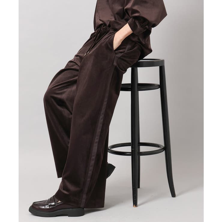 ブラウン | [セットアップ対応]ベロアドロストワイドパンツ | MICHEL KLEIN