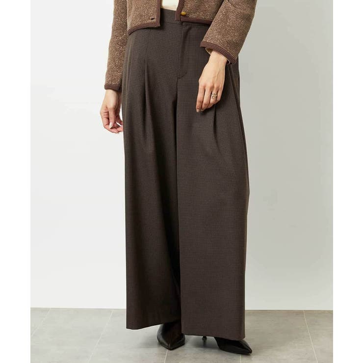 チェック柄2タックワイドパンツ | MICHEL KLEIN | 詳細画像1 