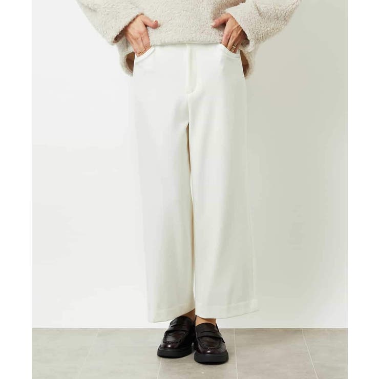 アイボリー | ［定番人気］ストレッチ裏起毛ワイドパンツ | MICHEL KLEIN