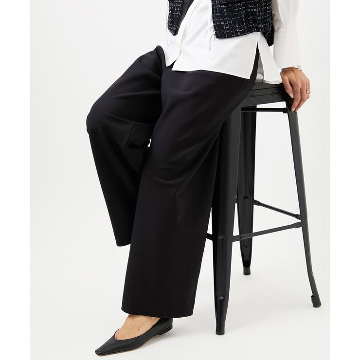 ブラック | [コージーボトム]シームレスワイドパンツ | MICHEL KLEIN