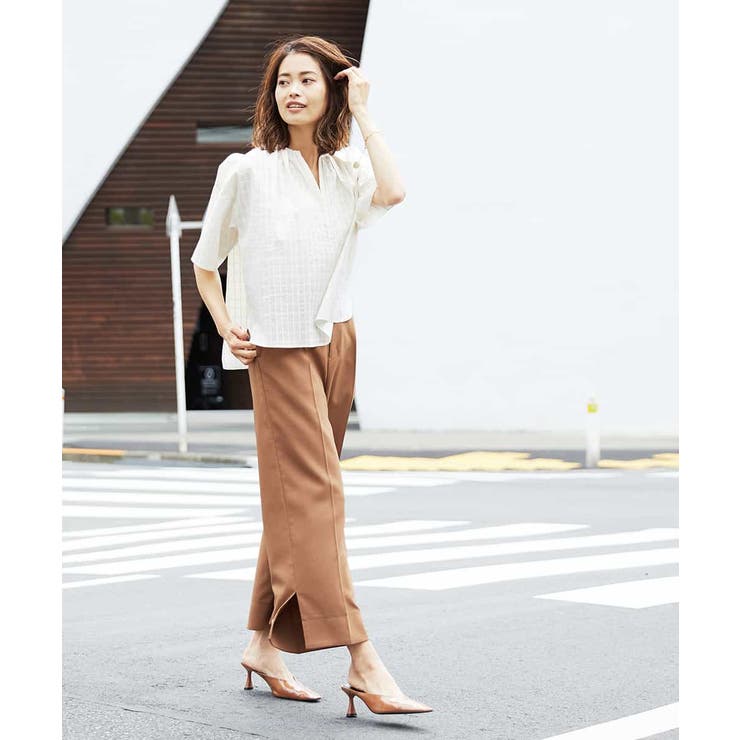 洗える ハイウエストワイドパンツ ブラウン ブラック 品番 Itkw Michel Klein ミッシェルクラン のレディースファッション通販 Shoplist ショップリスト