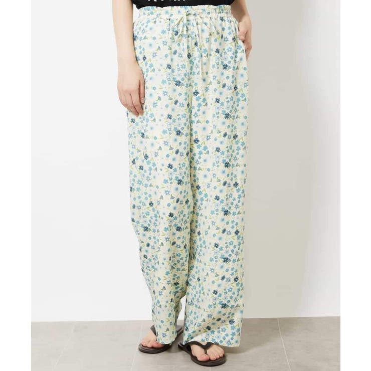 アイボリー系(80) | フラワープリントリラクシーパンツ(オリジナルプリント) | MICHEL KLEIN