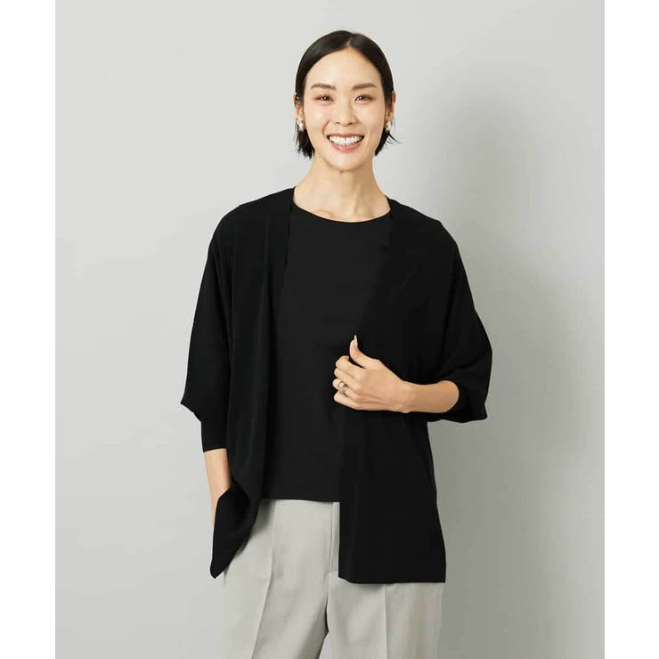 ブラック | ドルマンスリーブトッパーカーディガン | MICHEL KLEIN