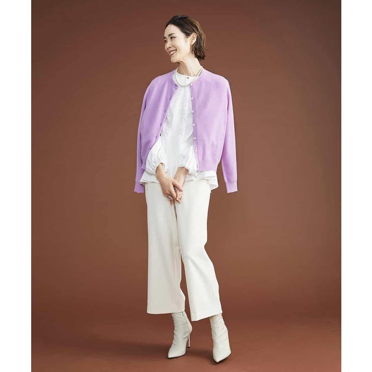 カシミヤパールボタンカーディガン（アンサンブル対応）[品番