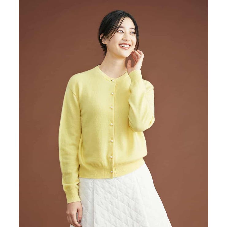 カシミヤパールボタンカーディガン（アンサンブル対応）[品番