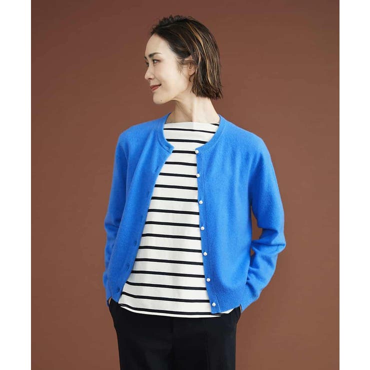 カシミヤパールボタンカーディガン（アンサンブル対応）[品番