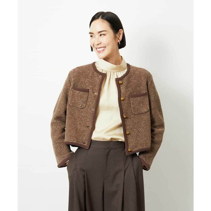 ツィード調モールニットジャケット | MICHEL KLEIN | 詳細画像1 