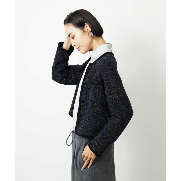 ツィード調モールニットジャケット | MICHEL KLEIN | 詳細画像9 