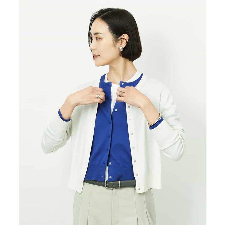 コンパクトクルーネックカーディガン | MICHEL KLEIN | 詳細画像12 