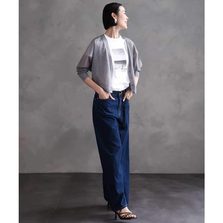 シアーラメVネックカーディガン | MICHEL KLEIN | 詳細画像10 