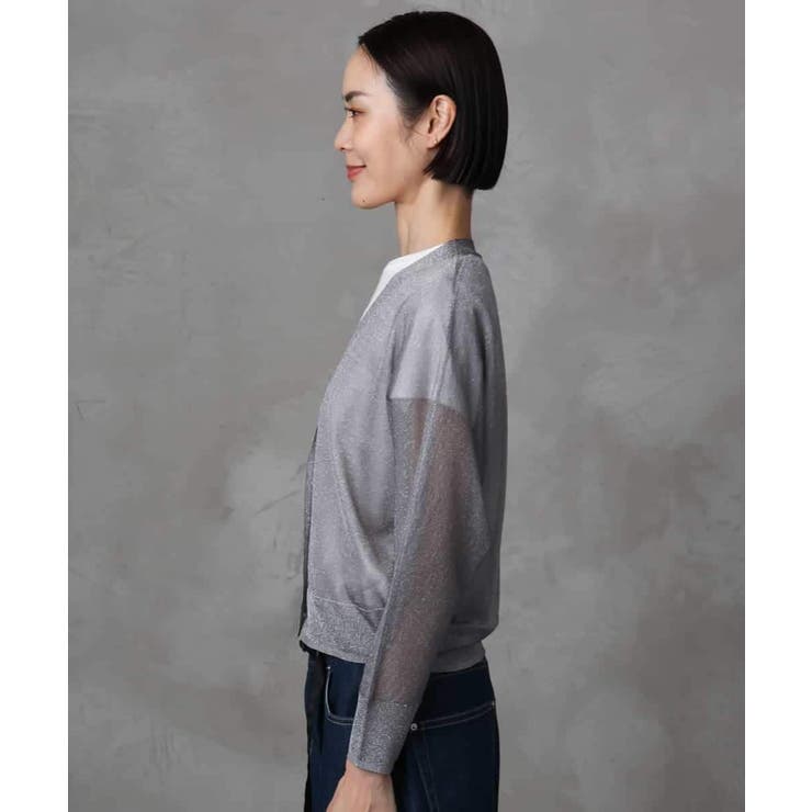 シアーラメVネックカーディガン | MICHEL KLEIN | 詳細画像17 