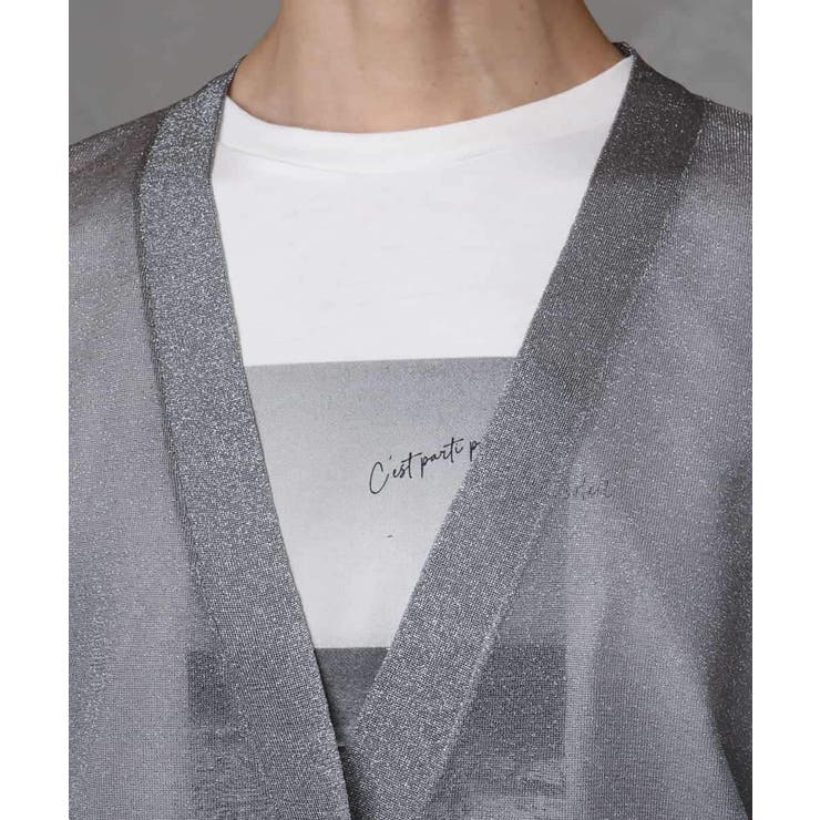 シアーラメVネックカーディガン | MICHEL KLEIN | 詳細画像19 