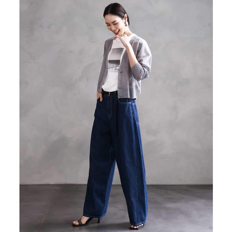 シアーラメVネックカーディガン | MICHEL KLEIN | 詳細画像8 