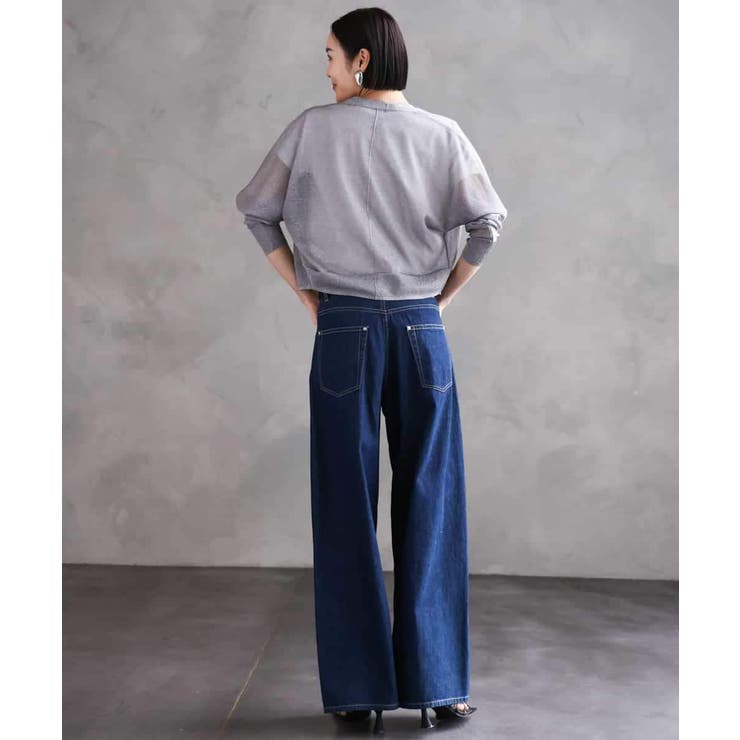 シアーラメVネックカーディガン | MICHEL KLEIN | 詳細画像9 