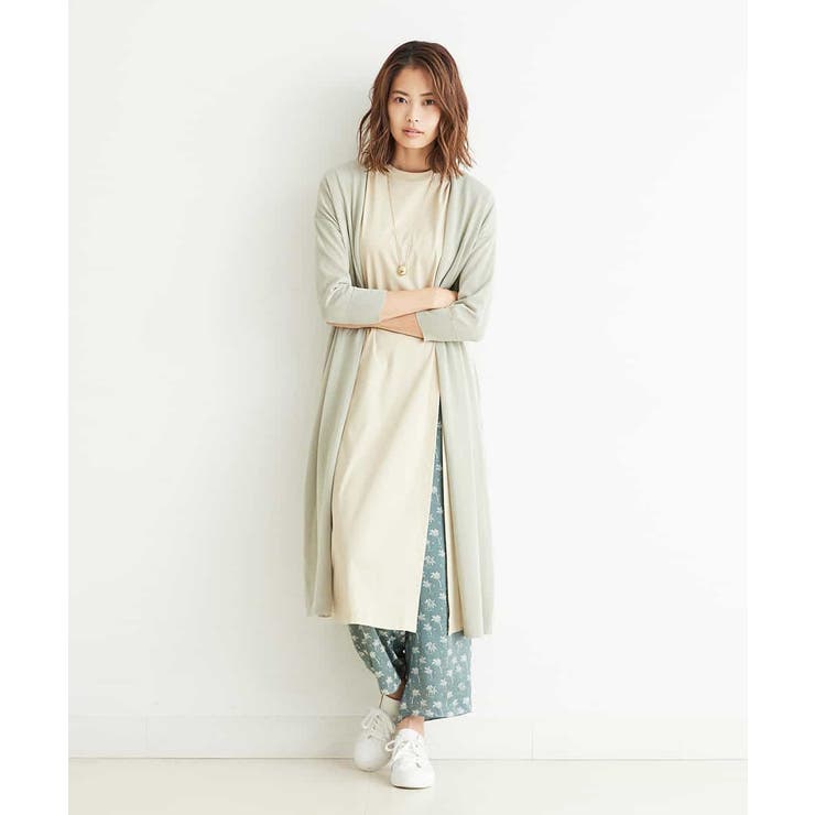 洗える】サイドスリットロングカーディガン[品番：ITKW0001540