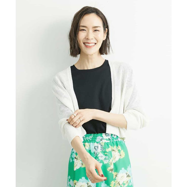 麻混ホールガーメント(R)ニットカーディガン[品番：ITKW0004943  