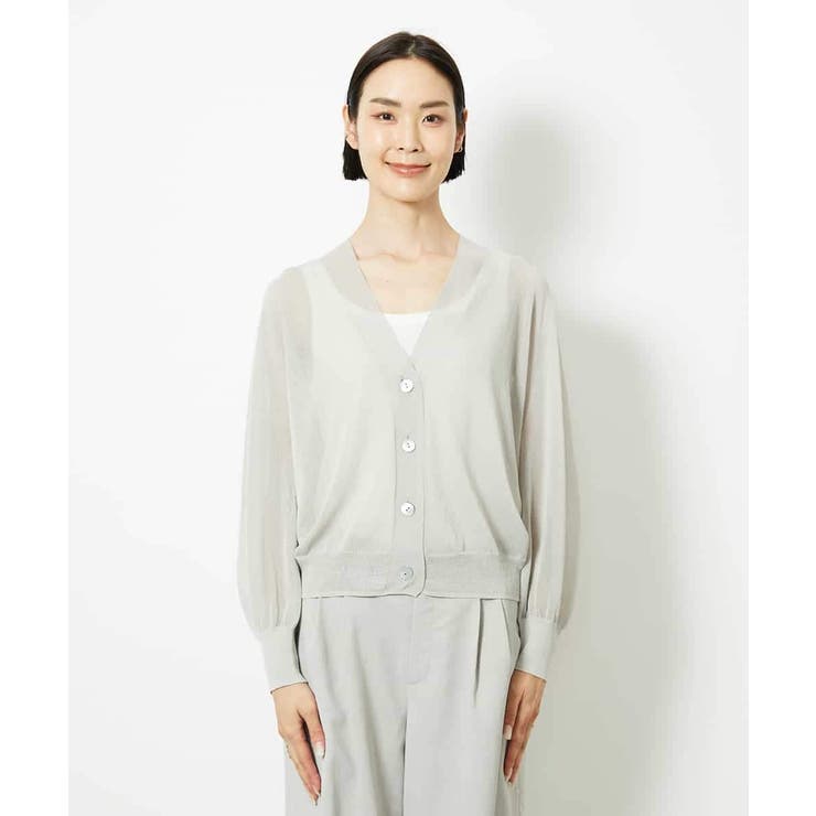 MICHEL  / ミッシェルクラン Vネックシアーカーディガン Vネックシアーカーディガン[品番：ITKW0022139]｜MICHEL KLEIN