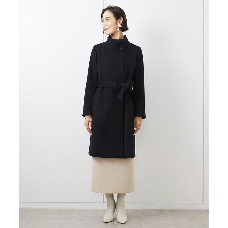 [定番人気]Super100ウールビーバースタンドカラーコート | MICHEL KLEIN | 詳細画像34 