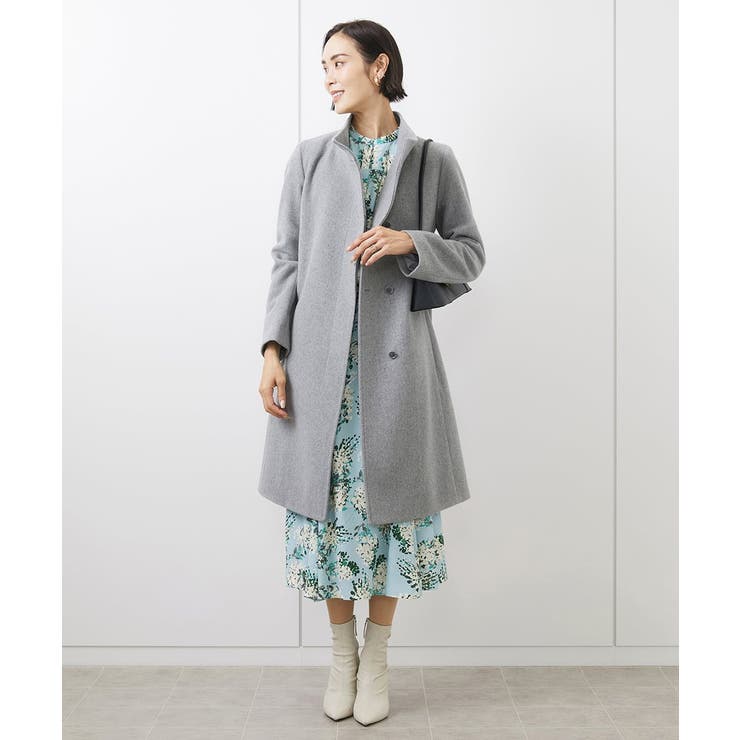 [定番人気]Super100ウールビーバースタンドカラーコート | MICHEL KLEIN | 詳細画像5 