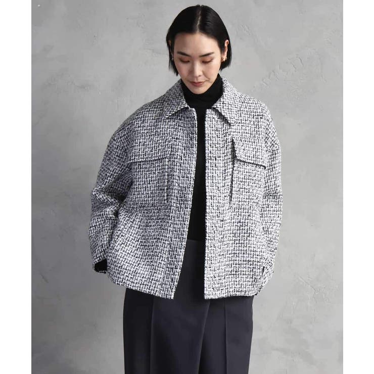 グレー | ファンシーツイードCPOジャケット | MICHEL KLEIN