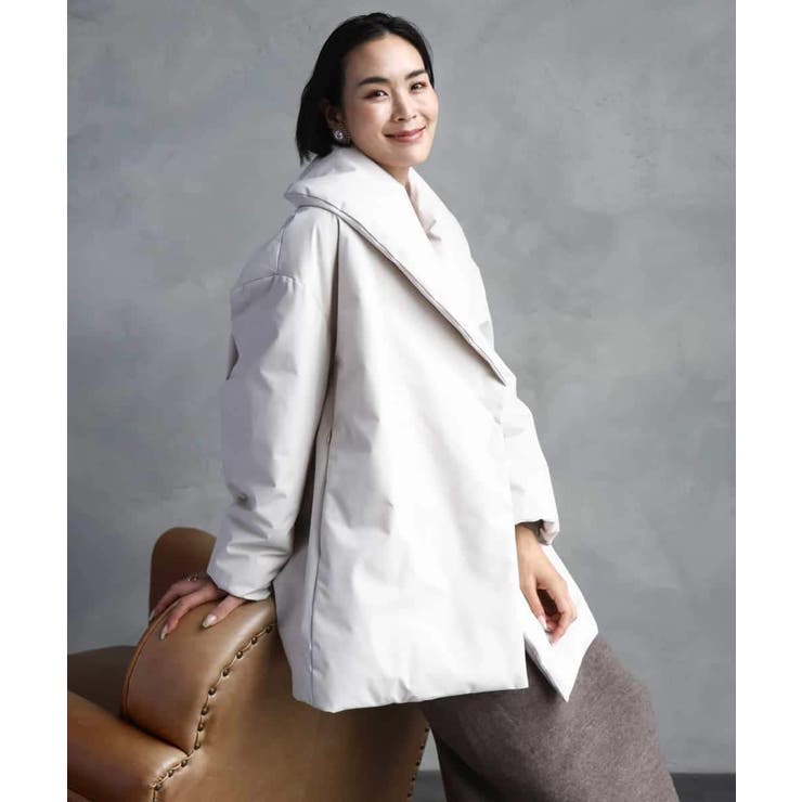 ［撥水加工］ショールカラーダウンコート | MICHEL KLEIN | 詳細画像14 