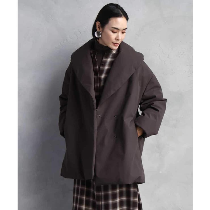 ブラウン | ［撥水加工］ショールカラーダウンコート | MICHEL KLEIN