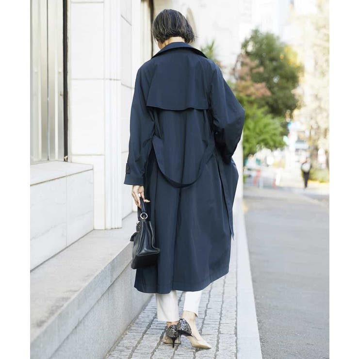 ストレッチソフトロングトレンチコート[品番：ITKW0016635
