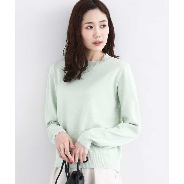 ライトグリーン | モックネックニット/洗える | MK MICHEL KLEIN