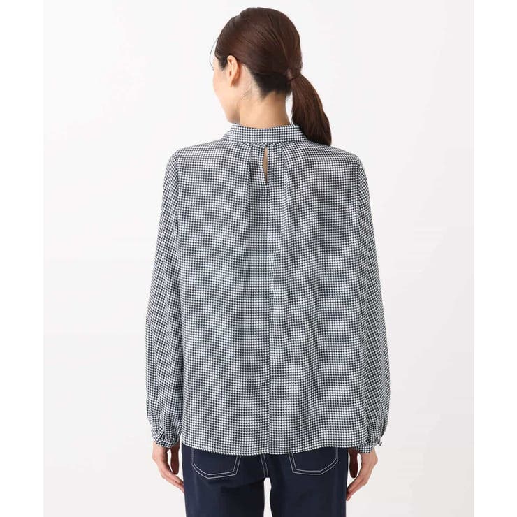 ボウタイ付き千鳥柄プリントブラウス/洗える | MK MICHEL KLEIN | 詳細画像15 