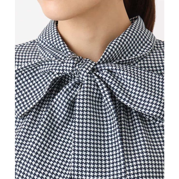 ボウタイ付き千鳥柄プリントブラウス/洗える | MK MICHEL KLEIN | 詳細画像17 
