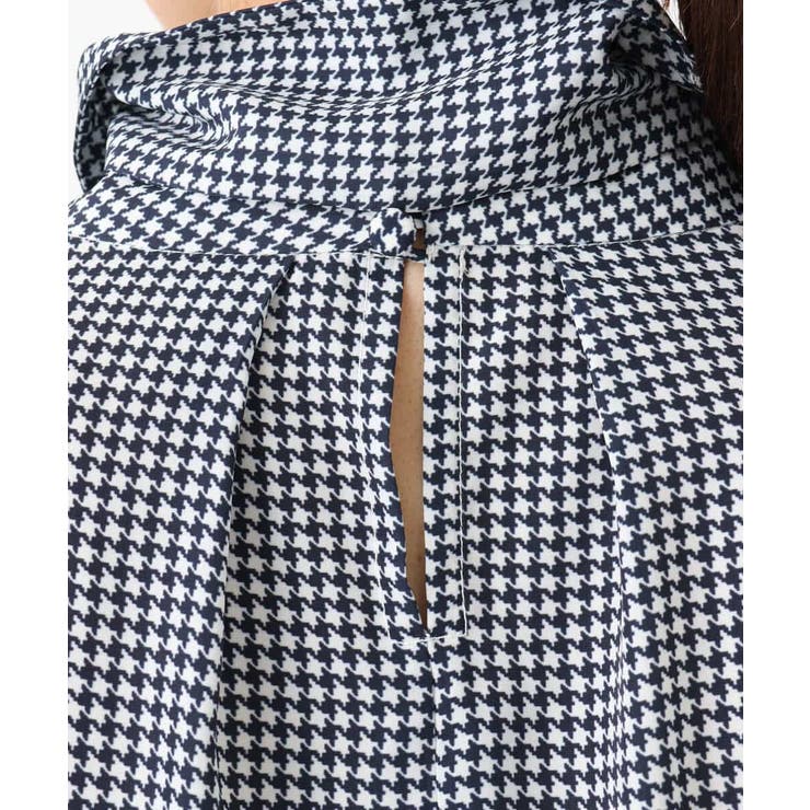 ボウタイ付き千鳥柄プリントブラウス/洗える | MK MICHEL KLEIN | 詳細画像22 