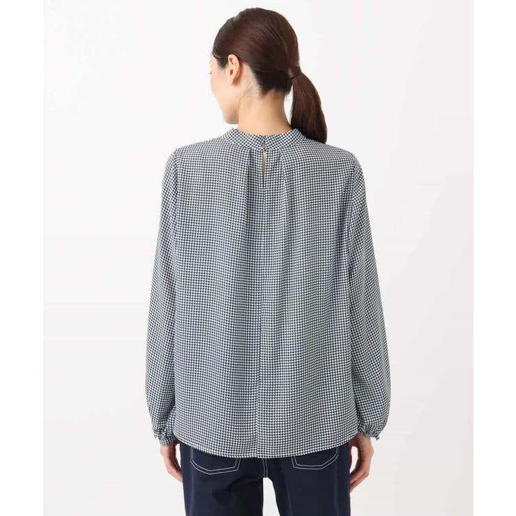 ボウタイ付き千鳥柄プリントブラウス/洗える | MK MICHEL KLEIN | 詳細画像25 