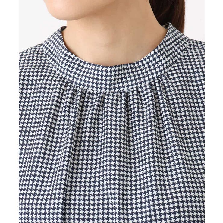 ボウタイ付き千鳥柄プリントブラウス/洗える | MK MICHEL KLEIN | 詳細画像26 